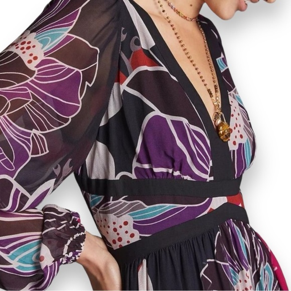 Anthropologie Let Me Be Floral Midi Maxi Dress Size Small - Picture 5 of 12